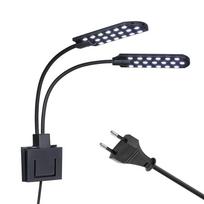 Dvigalvis klipsinis akvariumo šviestuvas, baltas šviesos, lankstus, lenkiamas LED akvariumo šviestuvas, klipsinis dizainas, atsparus vandeniui, kraštovaizdžio lempos (as the picture,US Plug)