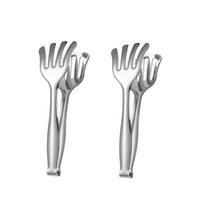 2 Piece Stainless Steel Palm Shape Barbecue Tong Comfortable Grip Widened Cooking Spatula Tong Rust-proof Serving Clip Cafeteria