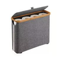 Large Capacity Toilet Paper Storage Basket Folding Oxford Cloth Toilet Paper Holder with Handle with Lid Visible Tissue Holder