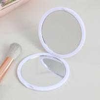 Simple Mini Hand-Held Mirror Double-Sided Folding Make-Up Mirror Plastic Portable Pocket Mirror Student