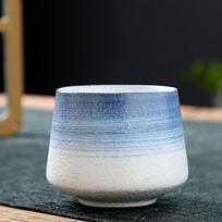 Retro Teacup Kiln Transformation Ceramic Coffee Cup Household Water Bowl Crude Pottery Creative Office Drinkware 200ML mėlyna