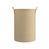 Non-Woven Fabric Striped Laundry Basket Folding Large Capacity Sundries Storage Basket with Handle Space Saving L