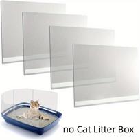 4Pcs/Set High Sided Cat Litter Box Pee Shields Thickened Waterproof Litter Box Splash Guard Easy Clean Seamless