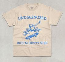 Undiaganosed But I'm Pretty Sure T- Shirt Funny Frog Skating Unisex Graphic  Shirt L