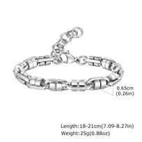 Vnox Chunky Stainless Steel Handmade Link Chain Bracelets, Never Fade Stainless Steel Round Byzantine Links Wristband