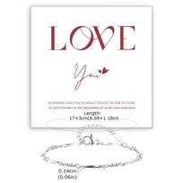 Vnox Mobius Couple Bracelet for Men Women, Silver Color Link Twist Chain Adjustable Wristband, Valentine's Day Anniversary Gifts
