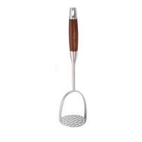 Wood Handle Stainless Steel Potato Masher Manual Corrosion-resistant Pumpkin Crusher Professional Rust-proof