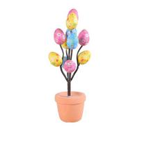 Creative Foam Easter Egg Bonsai Simulated DIY Painting Egg Tree Flowerpot Decorative Colorful Eggs Tree Branch Kids Gift