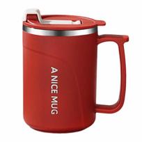 500ml Insulated Coffee Cup Double-layer Stainless Steel Thermos Cup Leak-proof Heat-resistant Vacuum Water Bottle Office Worker 401-500ml raudona