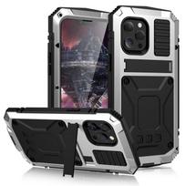 for iPhone 14 13 12 Pro Max Mini 11 Pro Max Case Full-Body Rugged Armor Shockproof Protective Kickstand Aluminum Metal Cover For iPhone 14