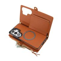 Wallet Case for Samsung Galaxy S26 Ultra/S26 Plus/S26 for Women, Detachable Magnetic Crossbody Strap, RFID Blocking Card Holder For Galaxy S26 Plus ruda