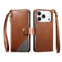 For iPhone 17/16e/16/15/14/13/12 Pro Max Wallet Case, RFID Blocking Card Holder (3 Slots), Shockproof Cover with Wrist Strap For iPhone 12