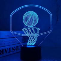 SCSYV 3D Basketball Night Light Backboard Illusion Hoop Lamp for Kids' Room Home Xmas Birthday Gifts for Boy Man Friends with 16 Color Changes Remote