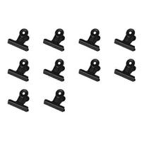 10PCS 50mm Black Metal Paper Binder Clips, Foldback Grip Clamps for Office/School