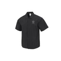 adidas neo Solid Color Alphabet Logo Printing Athleisure Casual Sports lapel Short Sleeve Shirt Black Men's HM9977 XL
