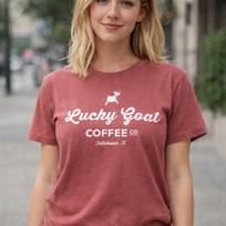 Lucky Goat Coffee Co Tallahassee FL Cold Brew Graphic T-Shirt Comfort Colors M L