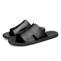 Vyriškos vasarinės neslystančios odinės basutės - Minkštos, kvėpuojančios, lauko šlepetės Size 45