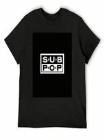 Black Sub Pop Records T-Shirt Blacks Korean Fashion Summer Shirt Tshirts For unisex S įvairiaspalvis