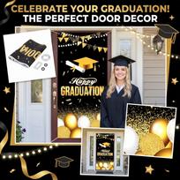 Graduation Party Congrats Grad with Diploma Balloon Print for Indoor Outdoor Event Decoration