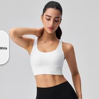 Women's Criss-Cross Back Nude Feel Yoga Tank Top Sports Bra: Shockproof, Anti-Sagging, and Gathering for Fitness. Small