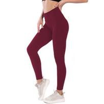 Moteriški antblauzdžiai aukštu juosmeniu Slim Fit Velveto pamušalas Pastorintos kelnės Hip Lift Yoga Fitness apatinės kelnės S vyno raudonos spalvos