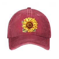 Sunflower Vintage Hat Washed Baseball Cap Adjustable