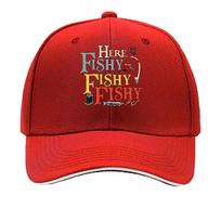 Unisexs Here Fishy Fishy Pattern Baseball Cap Casual AllSeason Wear Colorful Fishing Design Fish Sandwich Baseball Cap One Size