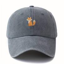 Cute fox pattern printed baseball cap for daily casual fashion versatile city commuting hat suitable for Unisex and Women