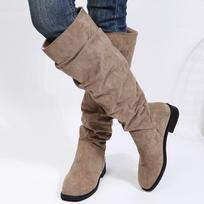 Women Autumn Winter Solid Color Warm Round Toe Thick Sole Low Heel Comfortable Ankle Boots Fashion Cold Weather Footwear 35 chaki