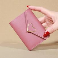 New Small Wallet Women's Metal Short Fold Personalized  Cute Mini Fashion Wallet Zero Wallet
