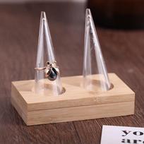 Bamboo & Wood Jewelry Rack: Pointed Finger Ring Holder & Display Stand