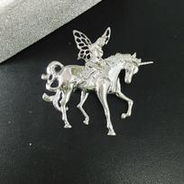 Exclusive Pony Horse Brooch Pin with Baroque Angel Design; High-end Corsage Option for Women's Suit; Special Jewelry Gift.