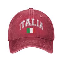 Italija Italijos Vėliava Italia Unisex Stiliaus Kepuraitė su Snapeliu Dėvėto Džinsinio Audinio Skalbtos Kepurės Kepurė Visų Sezonų Kelionėms Reguliuojama Apsauganti nuo Saulės Kepurė One Size