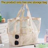 1pcs Mesh Beach Bag Large-Capacity Swimming Gym Tote Travel Handheld Storage Bag for Vacati Sports Organizer
