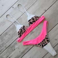 2022 Leopard Print Colorful Patchwork Bikini Swimwear Medium