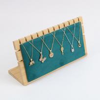 Bamboo Wood Jewelry Display Stand for Necklaces, Earrings, and Pendants