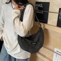 Summer large capacity high-end retro crossbody bag for women 2026 new trend light blue denim bag dumpling bag