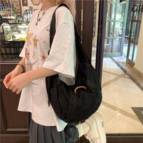 Crossbody dumpling bag, women's bag, large capacity Korean versi, thick denim cloth bag for work and commuting, Qianxi spicy g