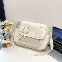 Large Capacity Y2K Ulzzang Ita Bag Lightweight Clear Pockets Nyl Shoulder Bag Pure Color Waterproof balta