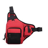 OutdoorTacticalChestPack Molle Waist Bag Fanny Pack for Men Hiking Climbing Cycling Fishing Camping Travel Sport Crossbody Pouch raudona