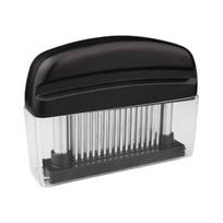 Meat Tenderizer Tool with 10 Stainless Steel Blades for Steak and Beef Muscle Softening and Cutting with Easy Clean Handle and Protective Cover One Size