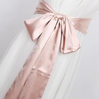 Ethnic Style Lace Up Waistband Adjustable Wide Waistband Satin Ribbon  Belt  Women