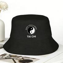 Women Tai Chi for Mind Body Wellness Yin Yang Bucket Hat  Portable FisherUnisex Hats Summer Hunting Caps Outdoor Custom DIY Sun Hat One Size