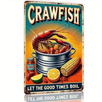 Planetjuice Texas Crawfish Boil Tin Sign x Inch Rustic Metal Wall Decor for Home Bar Kitchen Cafe Retro Art (as the picture,20x30)