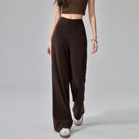 Outdoor casual loose straight wide-leg sweatpants drape and thin high waist running breathable Pilates yoga trousers S