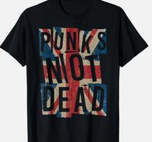 Punks Not Dead Vintage UK London Flag Punk Is Not Dead T-Shirt L