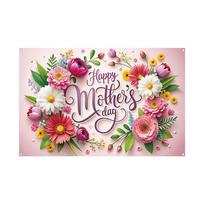 Happy Mothers Day Backdrop Party Decoration Floral Balloon Gift Boxes Family Gathering Background for Celebration Photo Booth