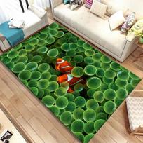 3D Seabed Underwater World Dolphin Turtle Area Rug,Carpet Rug for Living Room Bedroom Sofa Doormat,kids Play Non-slip Floor Mat 40x60cm 16x24 inch