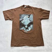 Vintage T Shirt Mens Large Brown Single Stitch Graphic Print 90s Nature M