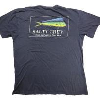 Salty Crew Žvejybos marškinėliai Vyriški XL Mėlyna Jūra Lašiša Paplūdimio Grafika Aukščiausios kokybės Viršutinė dalis XXL gray